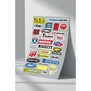 [STC-0000231] stickermarket Sponsor Motosiklet Bisiklet Araç Sticker Seti (14)